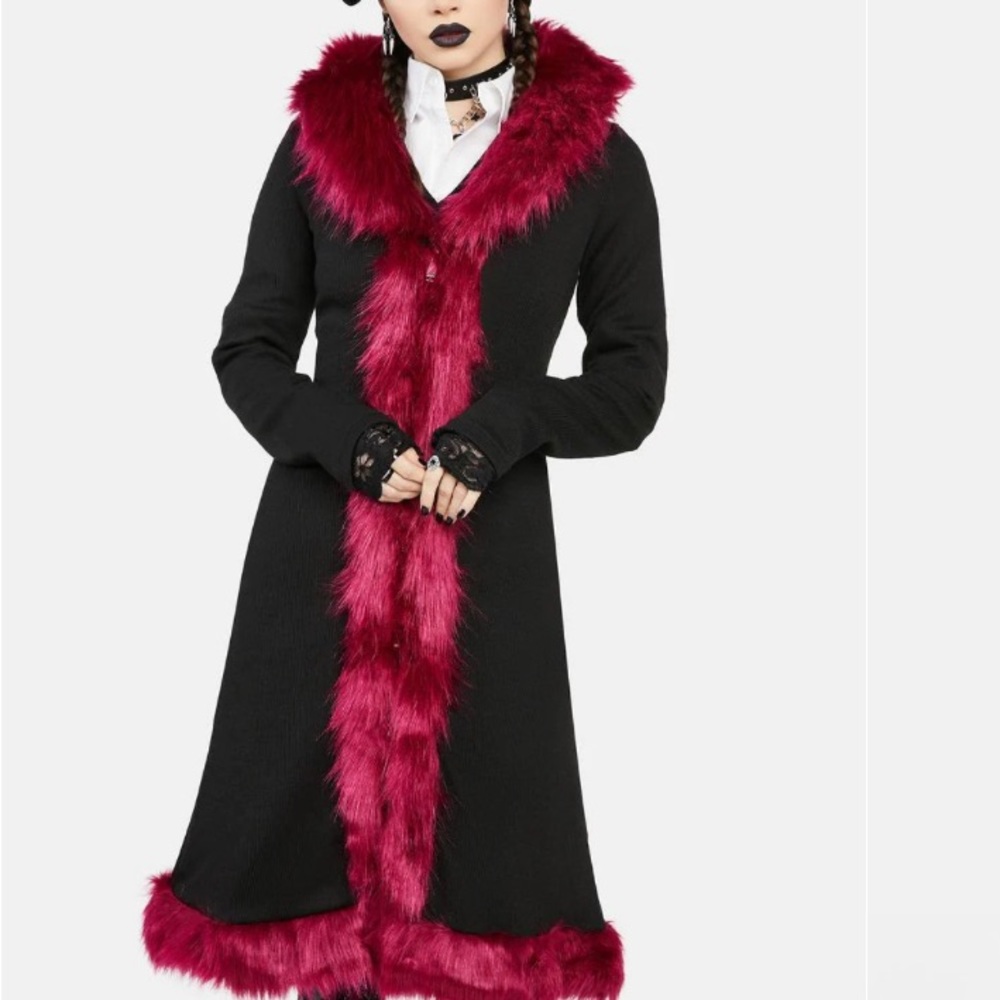 Dollskill grave girls faux fur cardigan